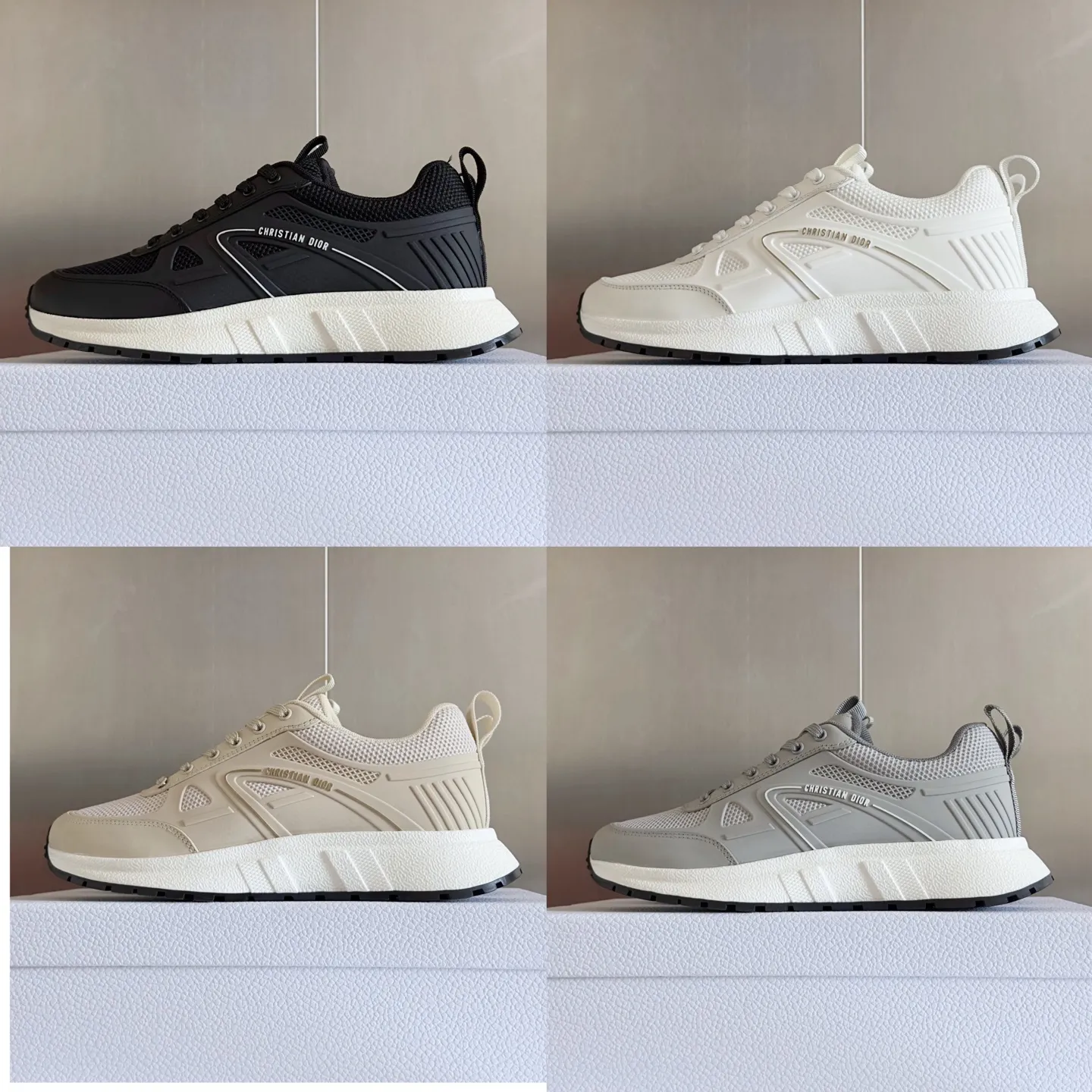[Dior Dior] P: 640💰Couple model Size: Female: 35-40 (customized at 41), male 39-44. (customized at 45) 2025 Dior Dior autumn and winter new couple model, thick-soled casual sports shoes, originally purchased and developed to reinterpret the sports style with an elegant and fashionable shape. The upper is crafted from white mesh fabric and features the Christian Dior Paris signature on the laces and heel. The exquisite two-color sole is light and soft, which can add a high-end temperament to all kinds of casual looks. The delivery counter is exquisitely packaged🛍📦 ▪️Material: Original custom imported first-layer cowhide ▪️Inner lining: Imported soft sheepskin lining ▪️Sole: Original open-molded anti-slip rubber material ▪️Sole thickness: 4CM